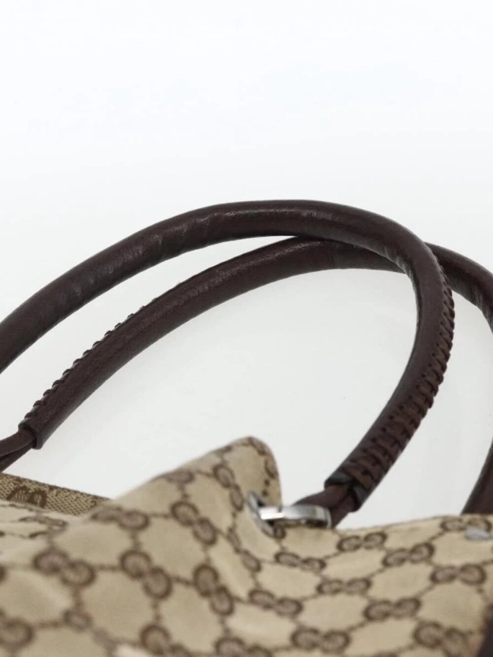 GUCCI GG Canvas Tote Bag Beige Silver 115016 Auth 169570 - Picture 9 of 16